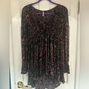 Free People “animal print” Tunic/ size M
